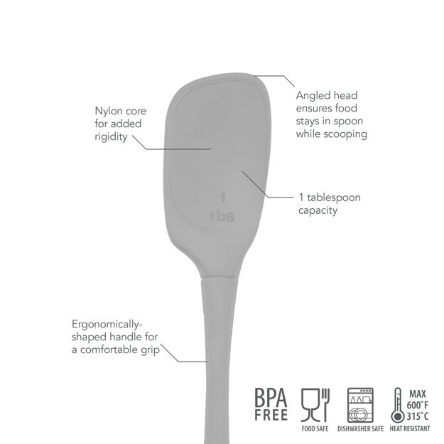 Flex-Core® All Silicone Deep Spoon - Oyster Gray