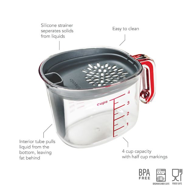 Gravy Strainer & Fat Separator (4-Cup Capacity)-Charcoal