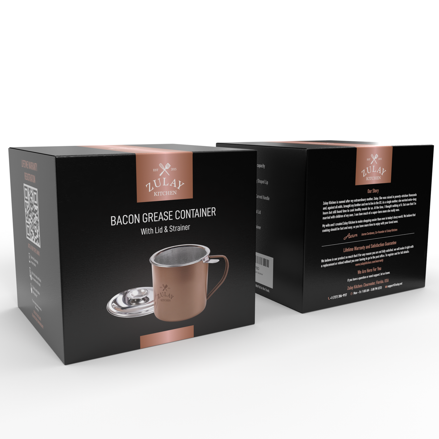 Bacon Grease Container With Strainer & Lid - 1 Liter