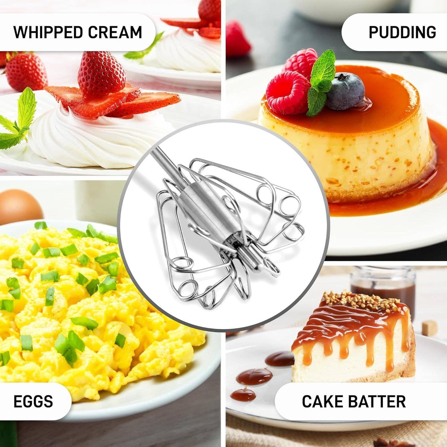 Traditional Rotary Push Whisk - Egg Beater