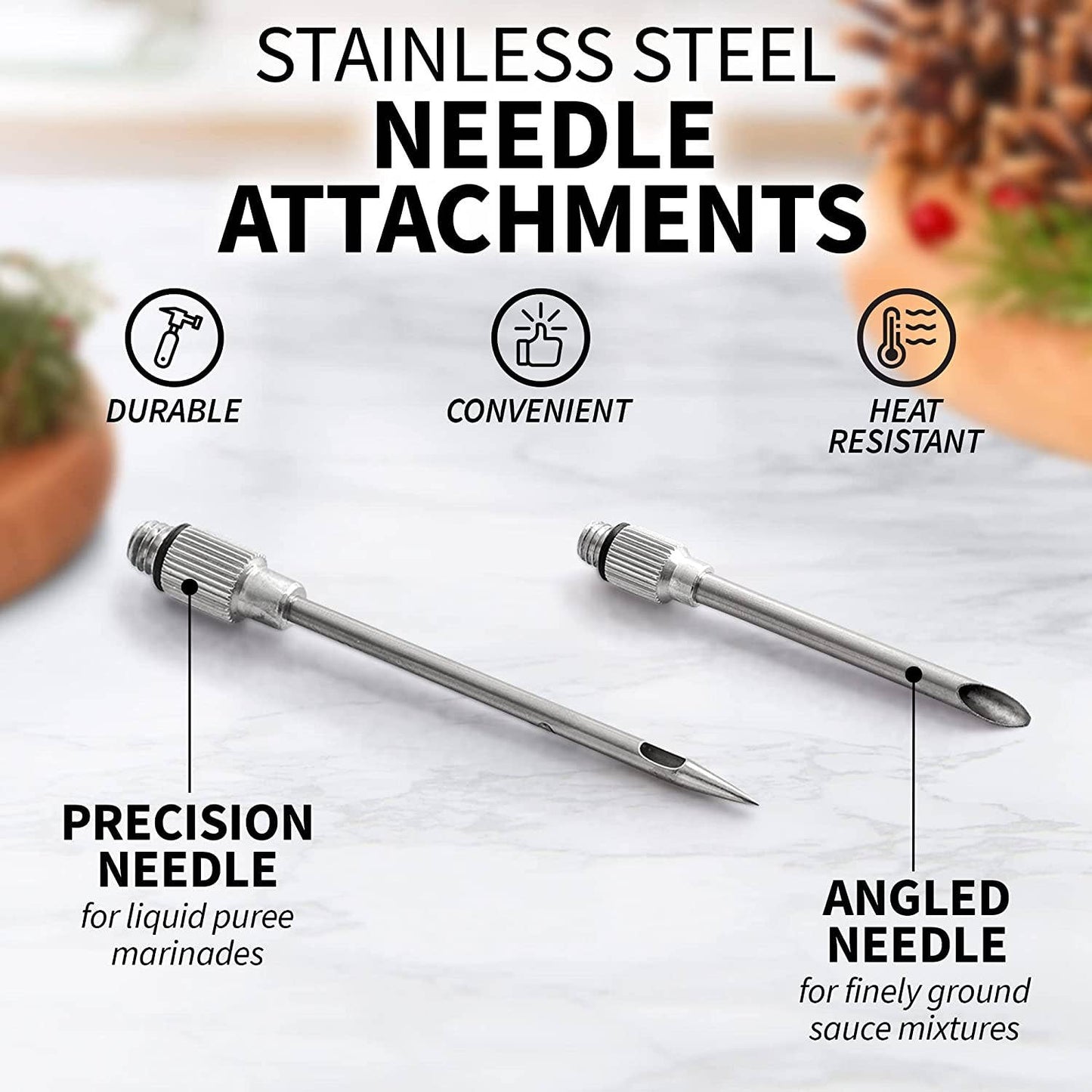 Zulay Kitchen Stainless Steel Turkey Baster for Cooking