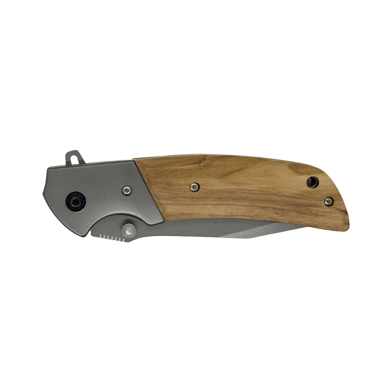 Round Olive Wooden Pocket Knife