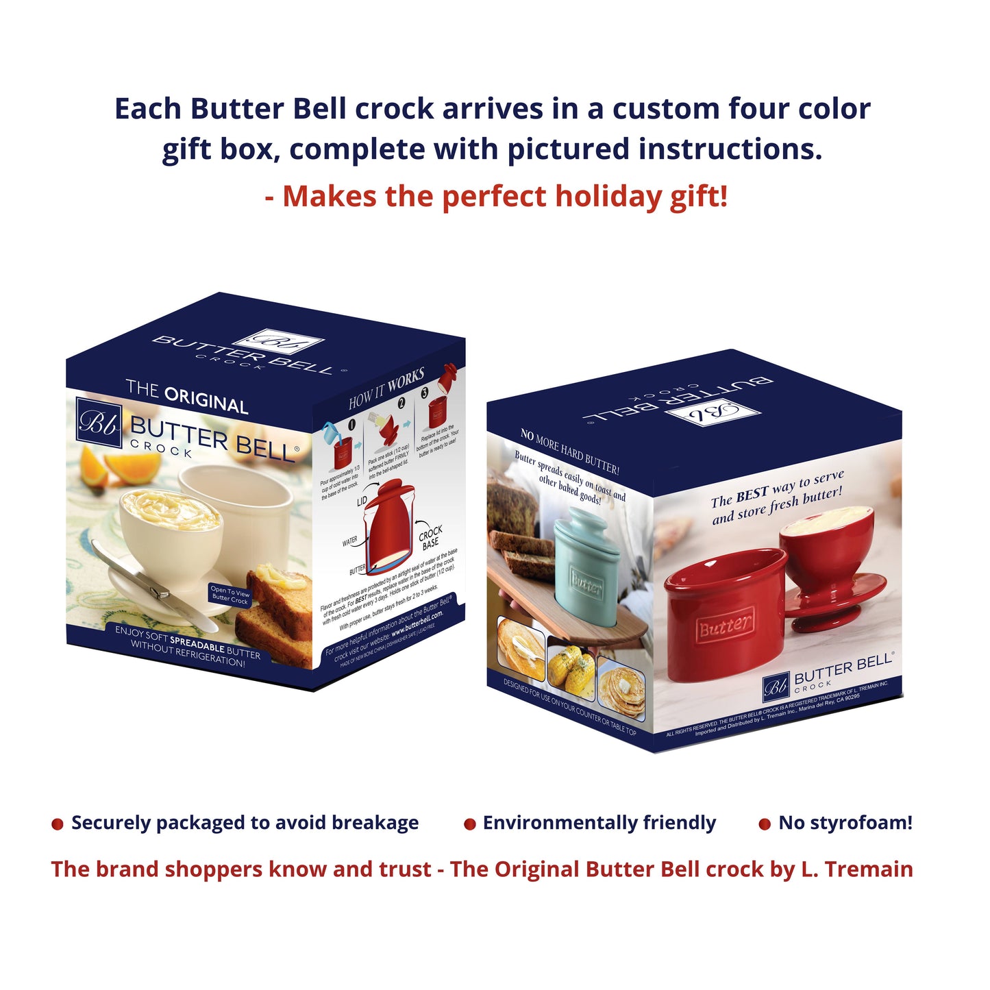 The Original Butter Bell® Crock - Cafe Royal Blue