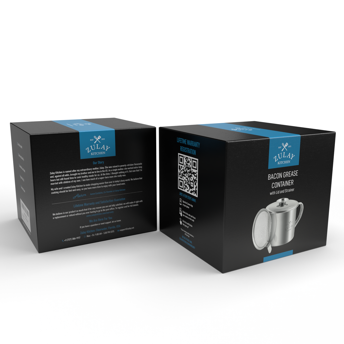 Bacon Grease Container With Strainer & Lid - 1 Liter