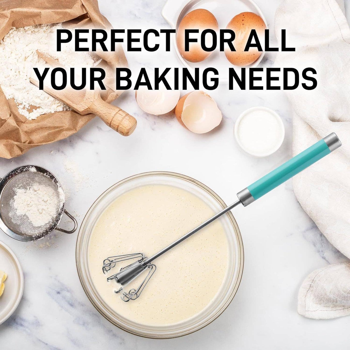 Traditional Rotary Push Whisk - Egg Beater