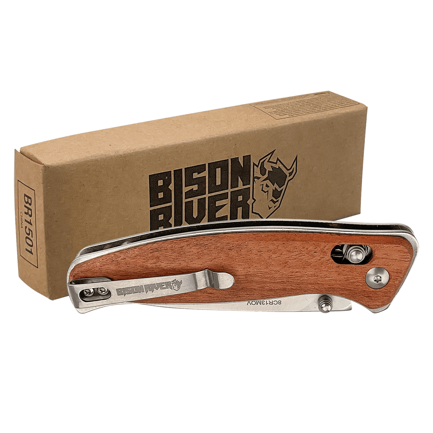4 1/2" Black Button Lock Folding Knife with Clip