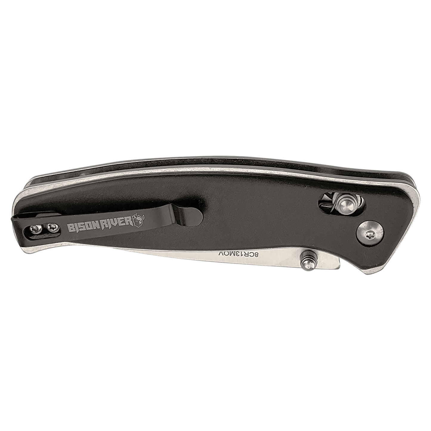 4 1/2" Black Button Lock Folding Knife with Clip