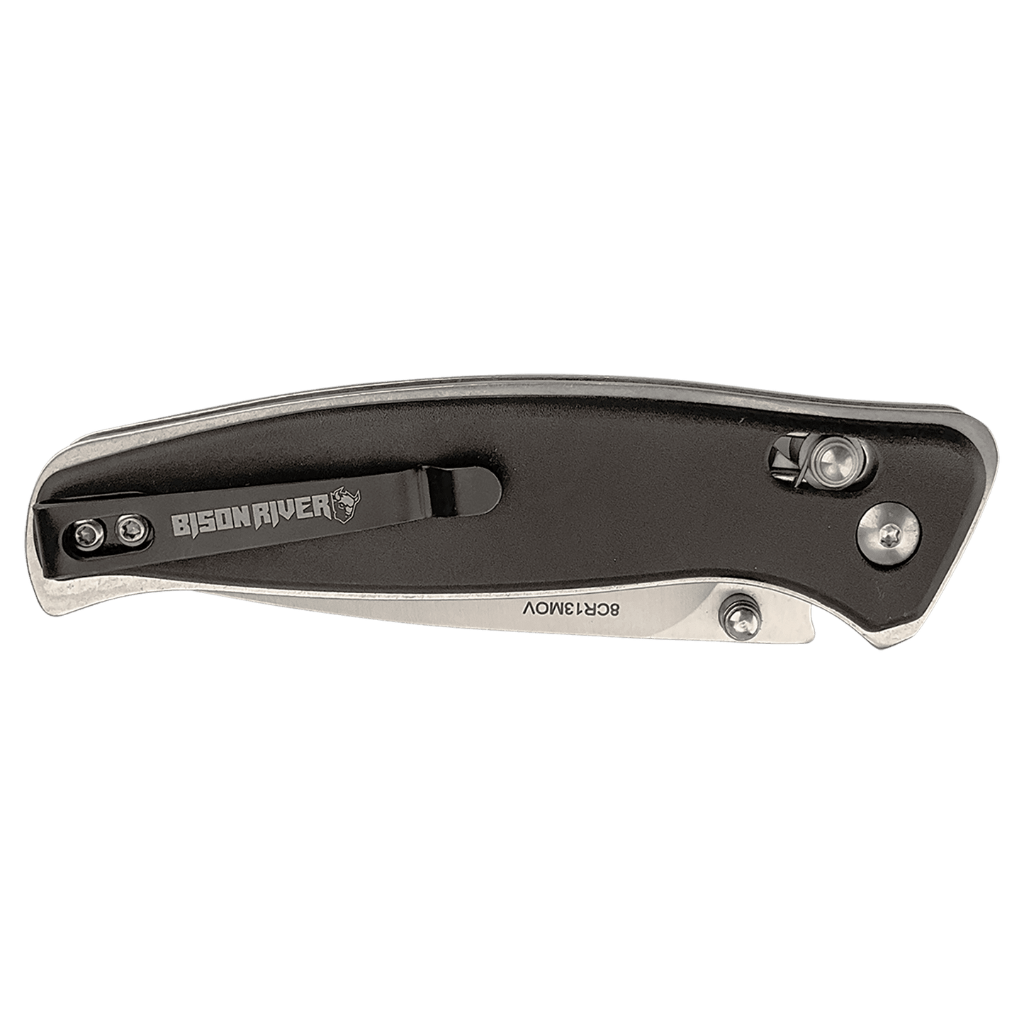 4 1/2" Black Button Lock Folding Knife with Clip