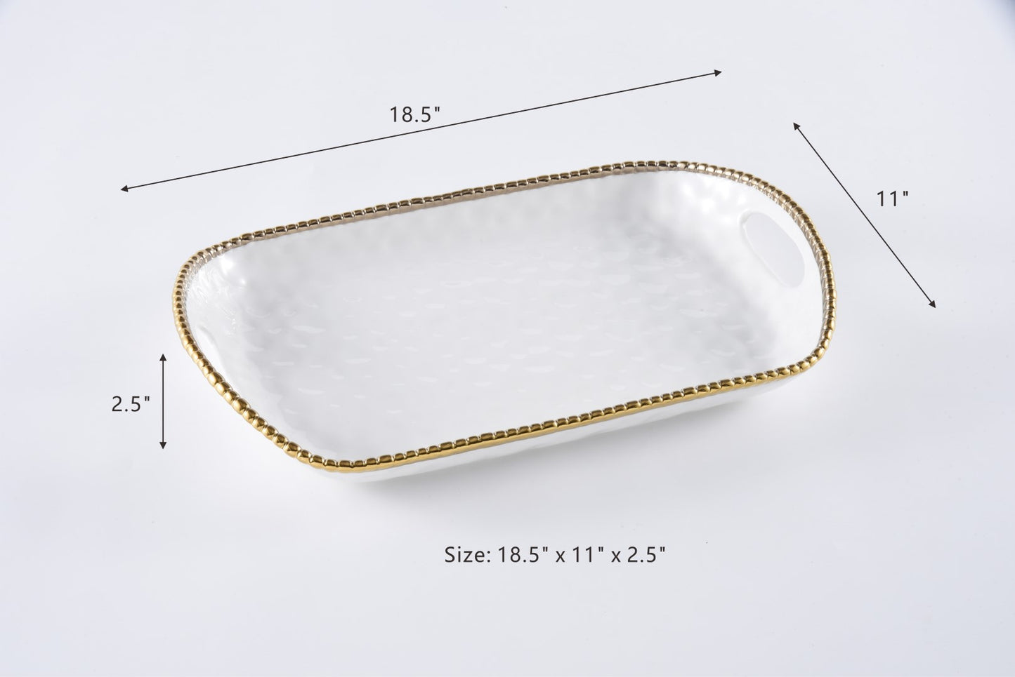 Rectangular Tray with Handles - Golden Salerno