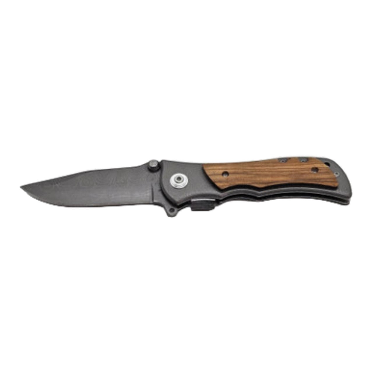 Damascus Blade with Wooden Handle Pocket Knife