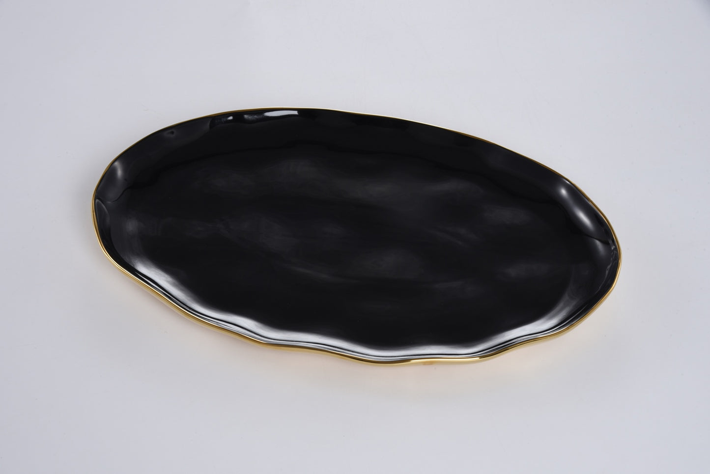 Oval Platter - Black/Gold