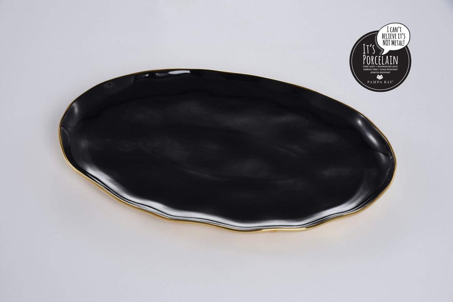 Oval Platter - Black/Gold