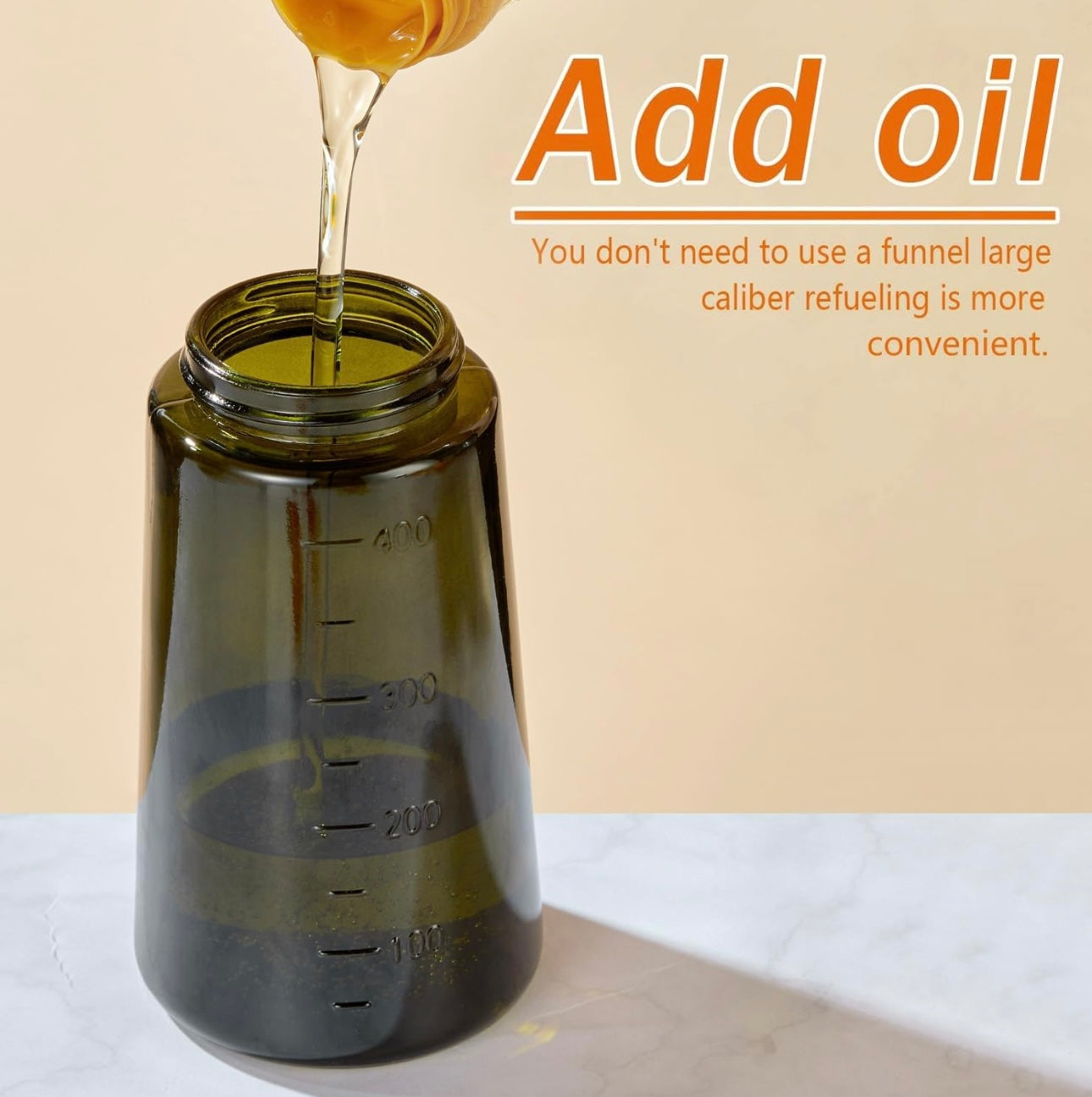 2 in 1 Oil Dispenser and Oil Sprayer, Dispenser Bottle Spray and Pour, 16oz, Dark Green