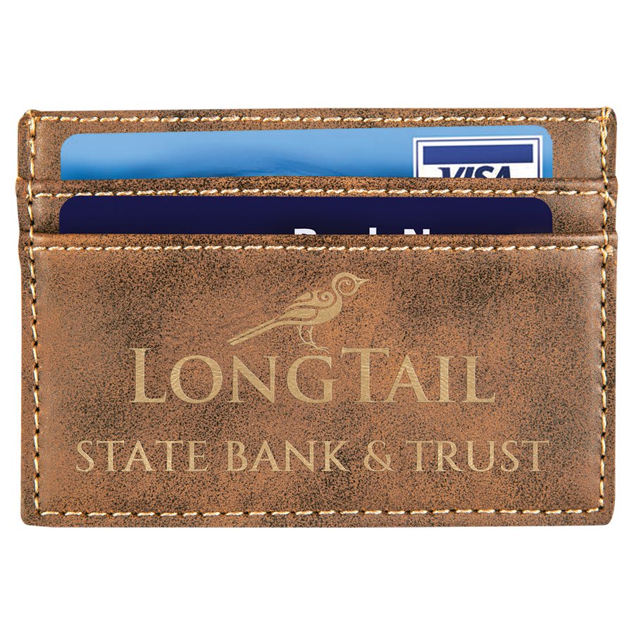 4" x 2 3/4" Leatherette Wallet Clip