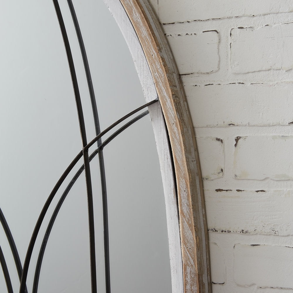 Arched Mirror with Wood Frame