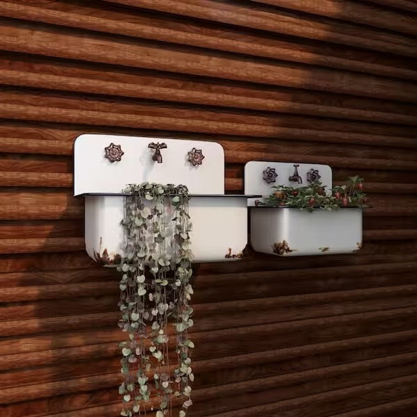 Set of Two Sink Wall Planters