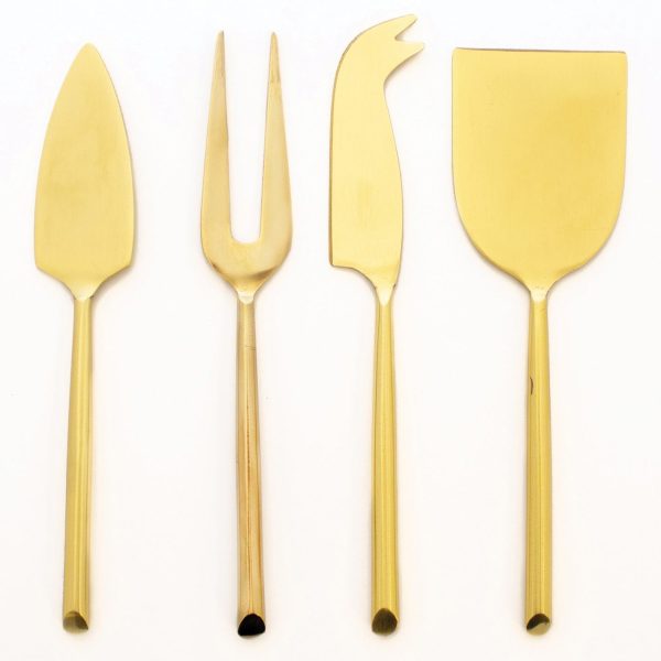 Gold Cheese Knives Set 4