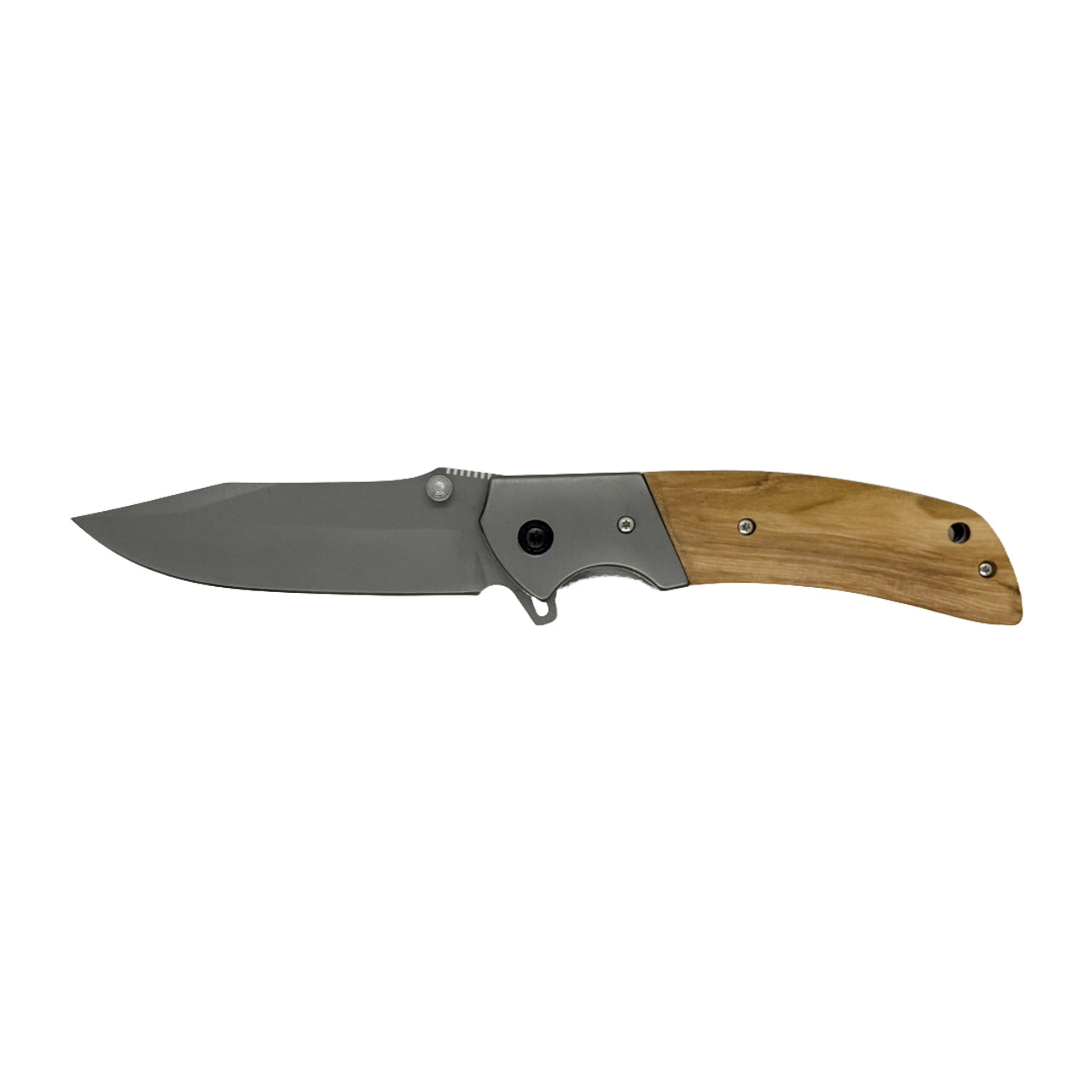 Round Olive Wooden Pocket Knife