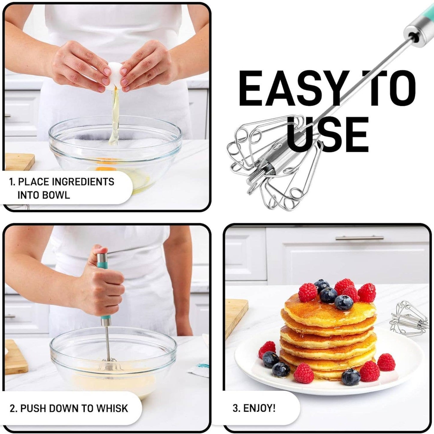 Traditional Rotary Push Whisk - Egg Beater
