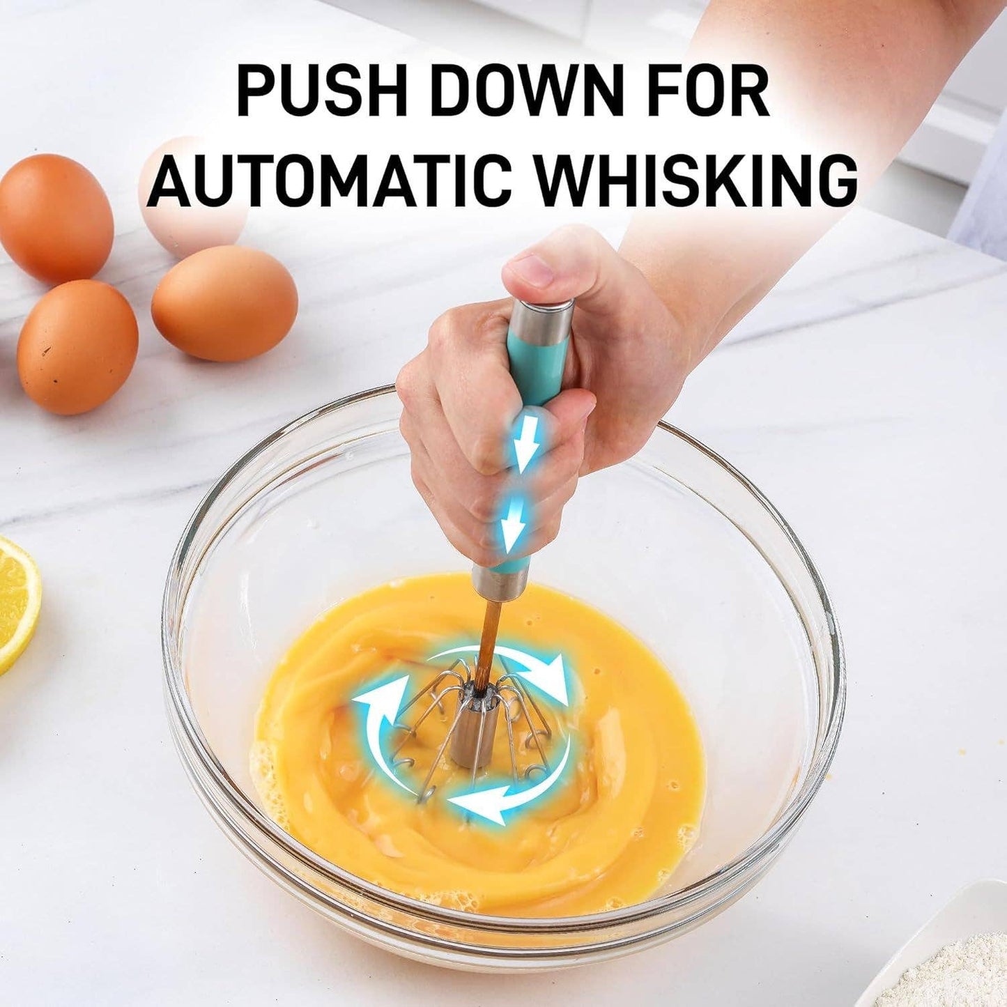 Traditional Rotary Push Whisk - Egg Beater