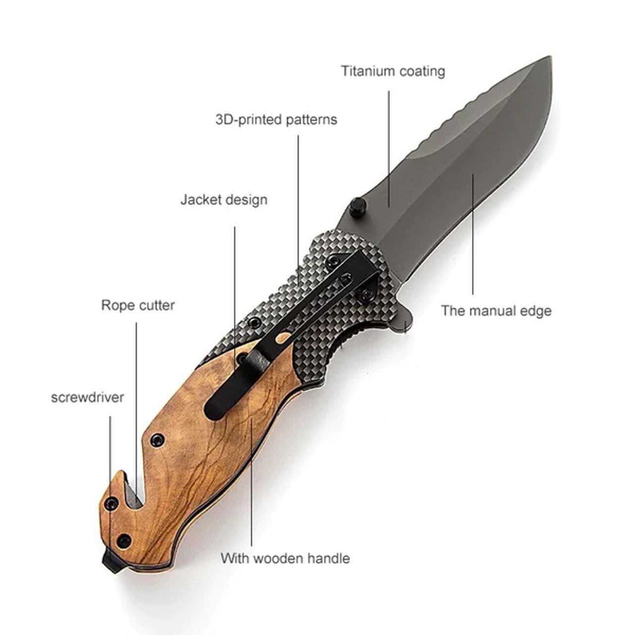 Olive Wooden Pocket Knife