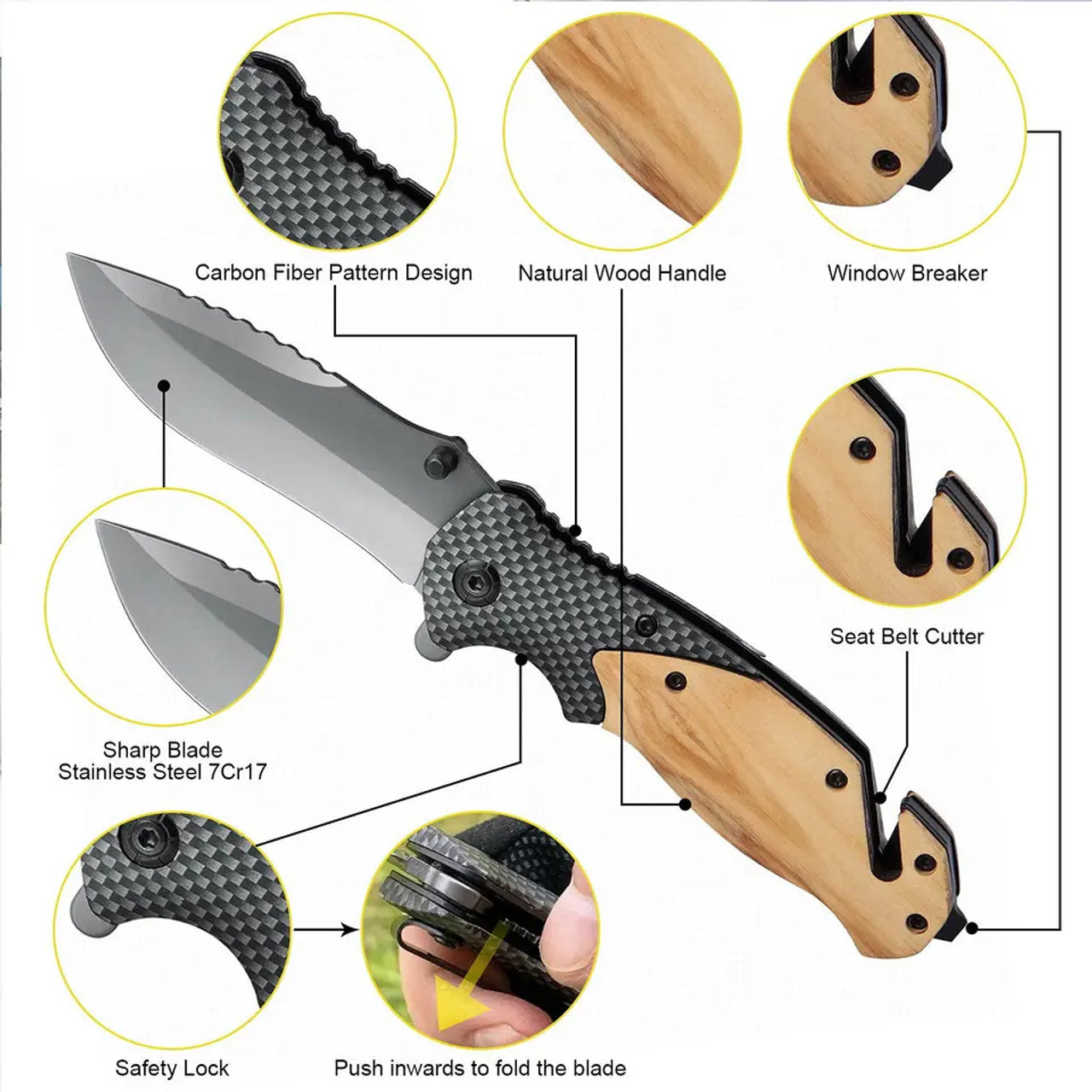 Olive Wooden Pocket Knife