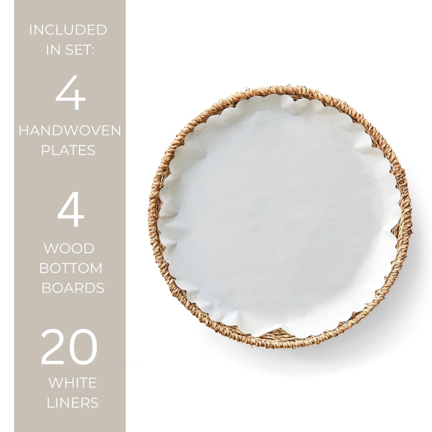 Woven Seagrass Plates & Parchment Paper Liners
