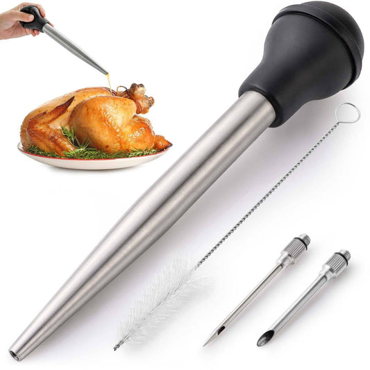 Zulay Kitchen Stainless Steel Turkey Baster for Cooking