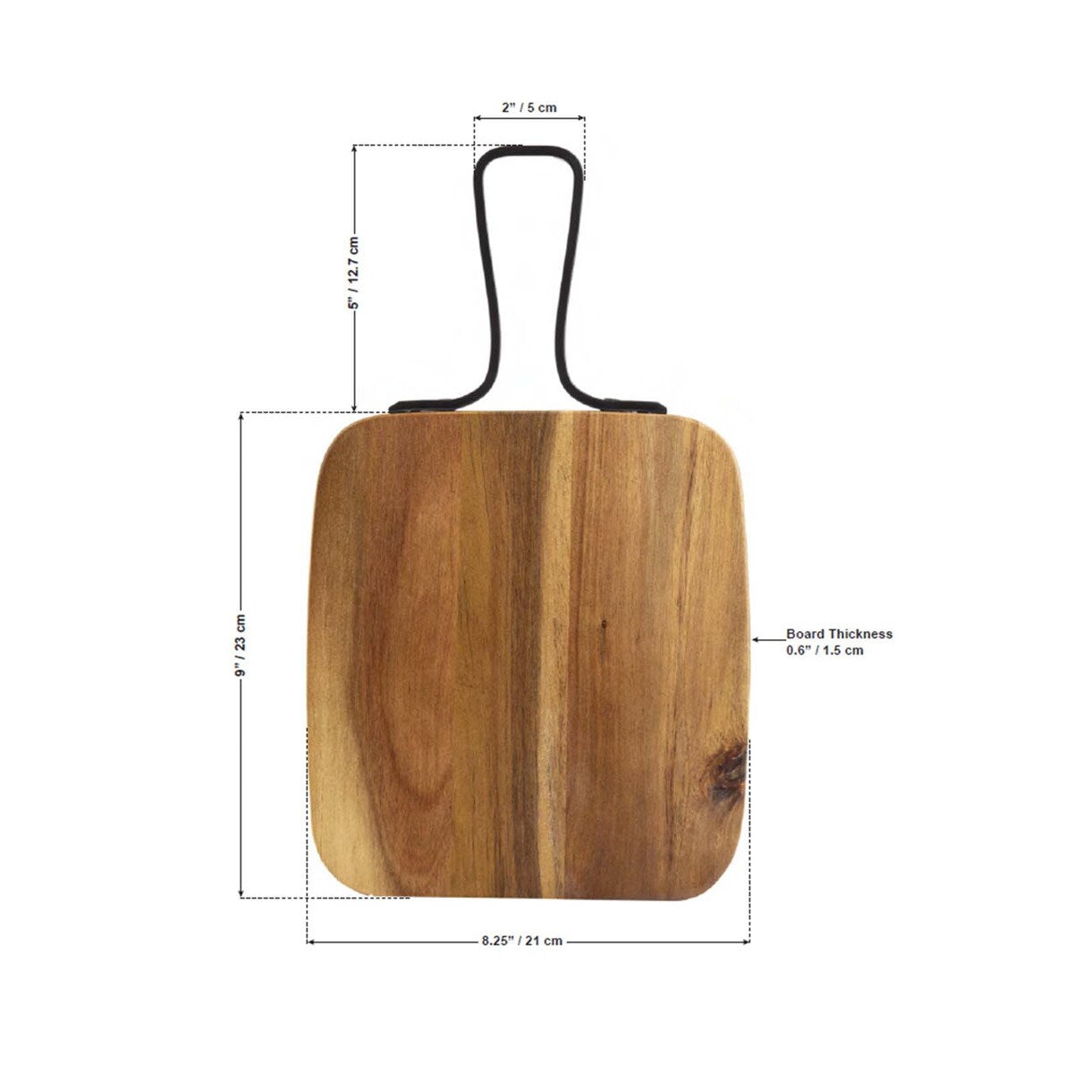 Rectangular Paddle - Acacia with Metal Banding