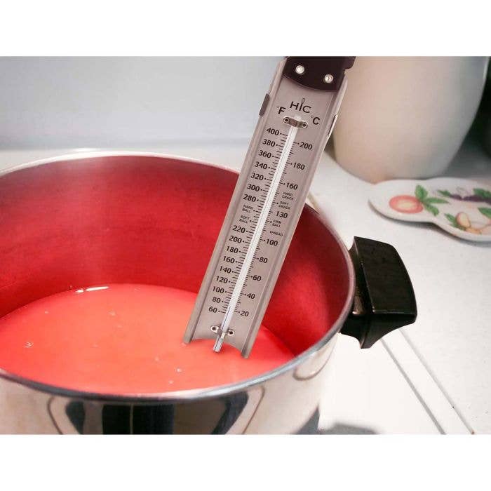 HIC Kitchen Roasting Adjustable Roasting Rack, NonstickRoasting Deep Fry Candy Jelly Thermometer