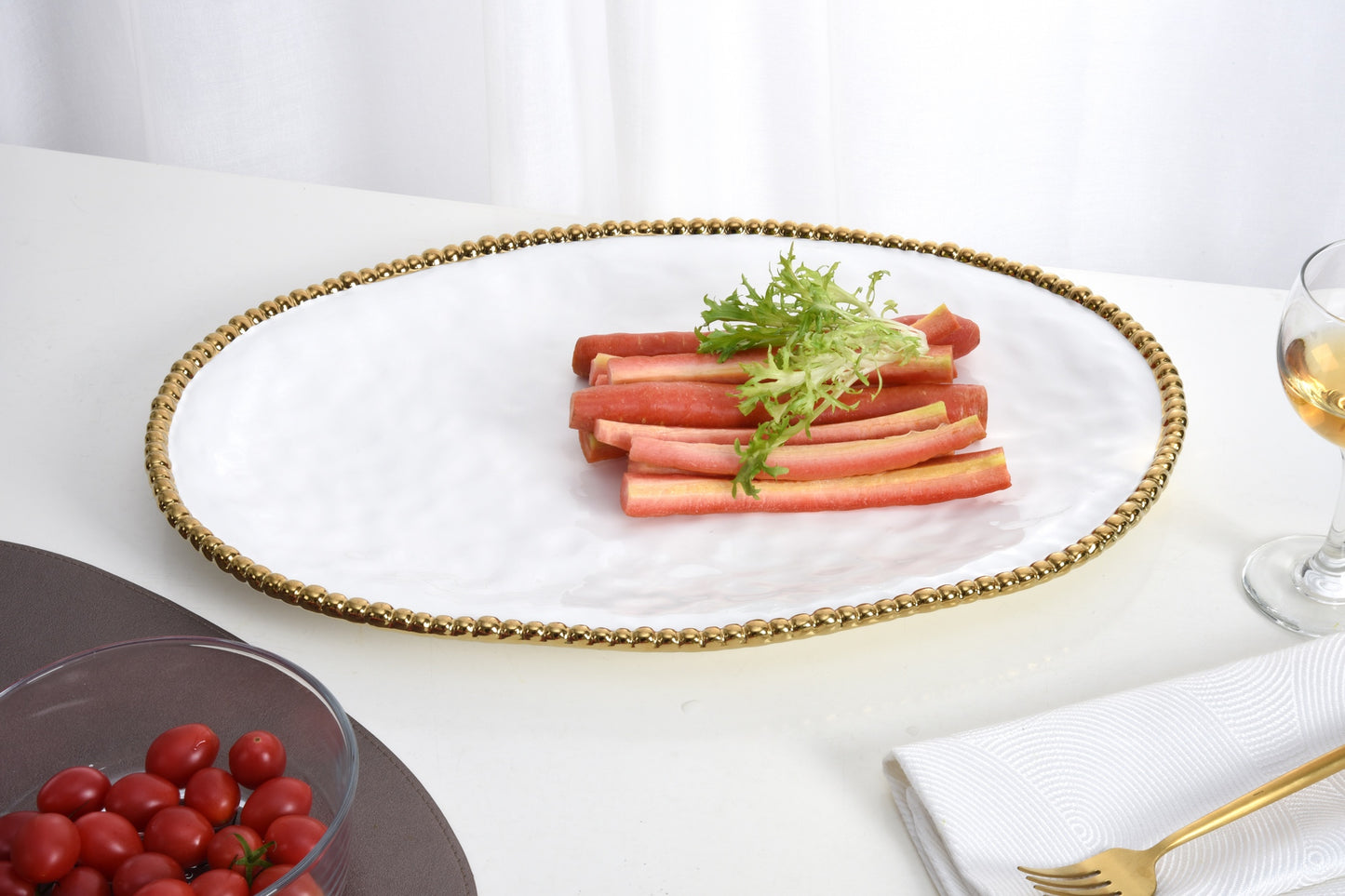 Large Oval Platter - Gold Salerno