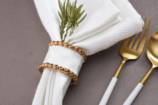 Napkin Rings - Set of 4 - Golden Salerno