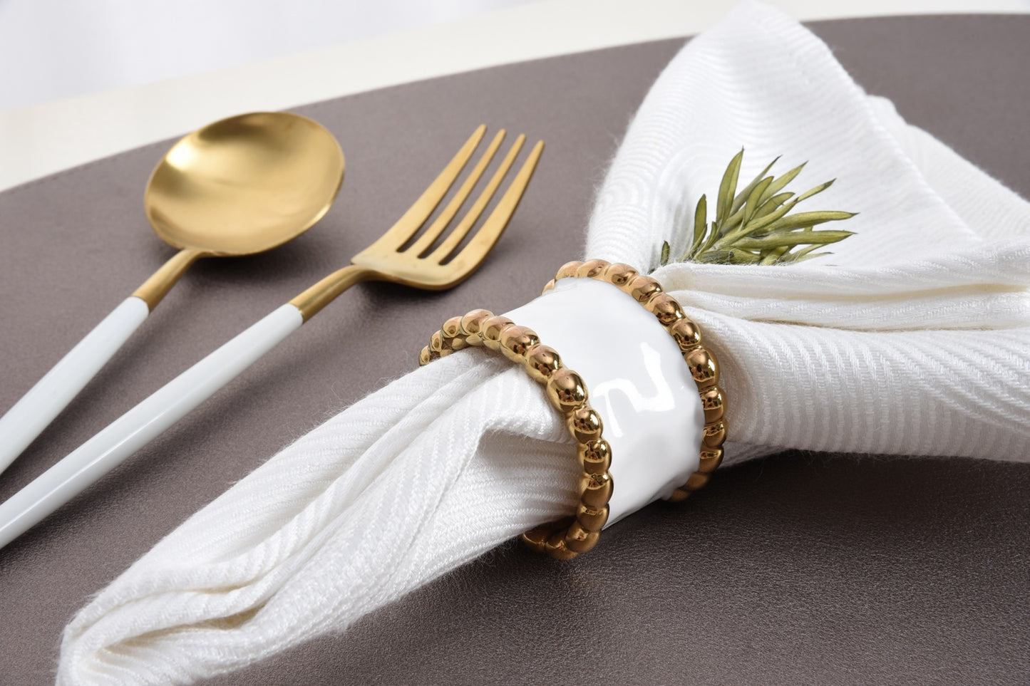 Napkin Rings - Set of 4 - Golden Salerno