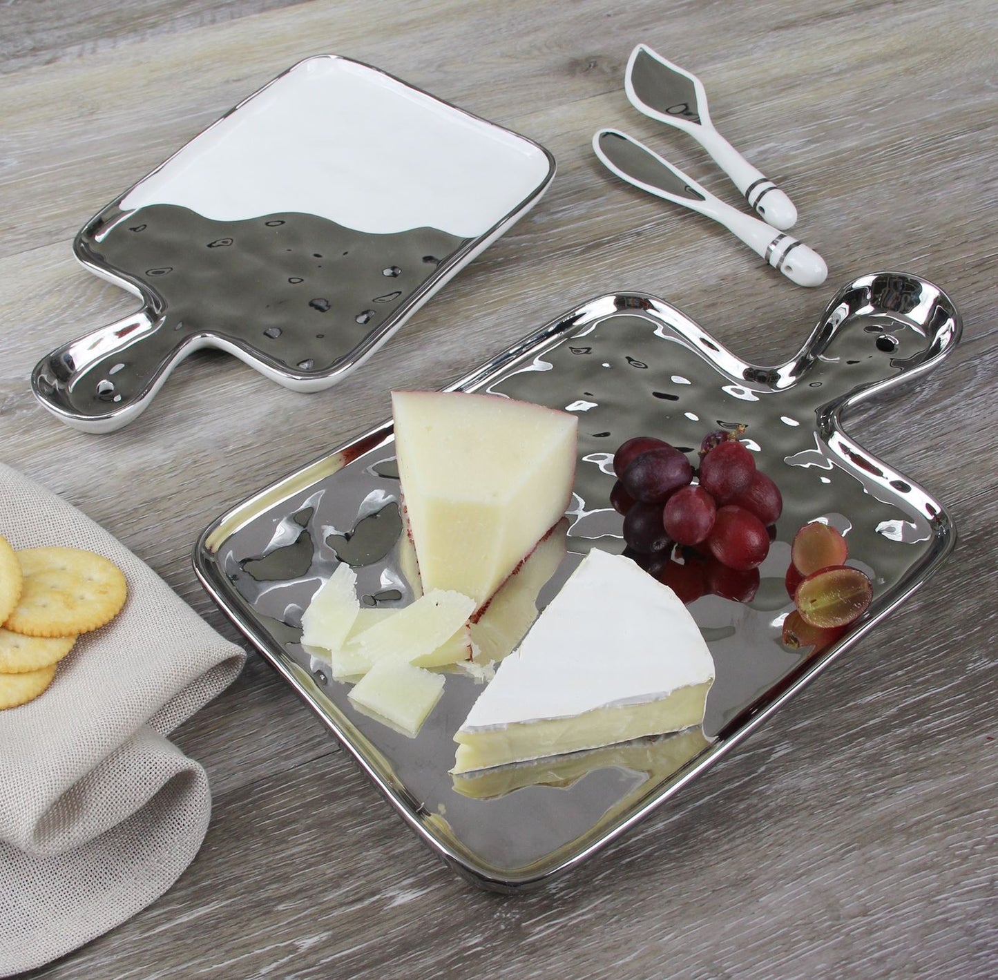 Small white and silver tray - Set the Table