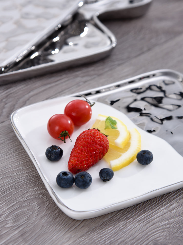 Small white and silver tray - Set the Table