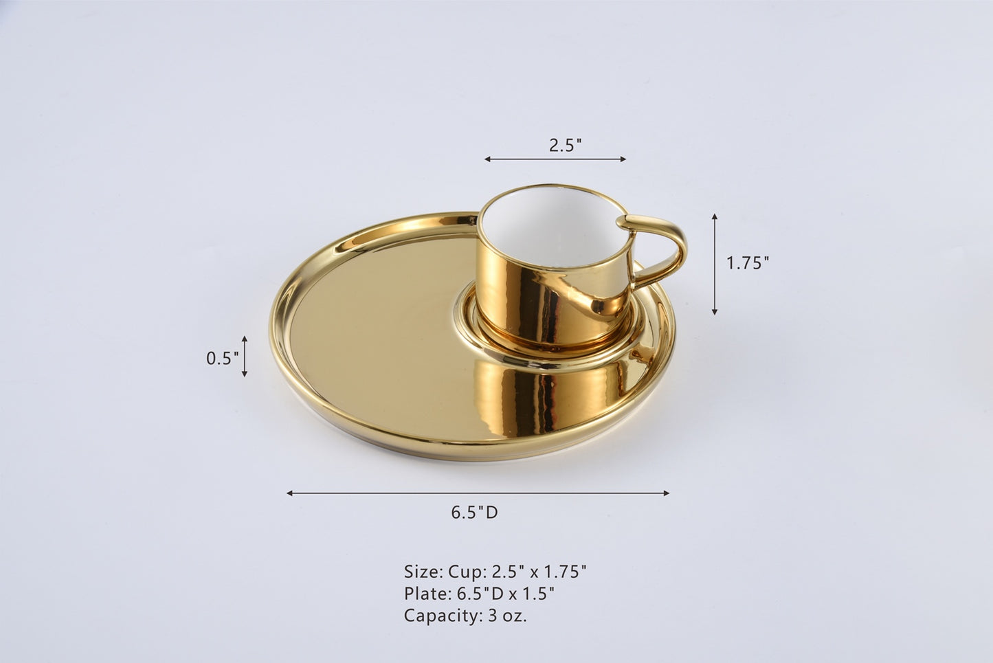 Espresso Cup and Plate - Gold