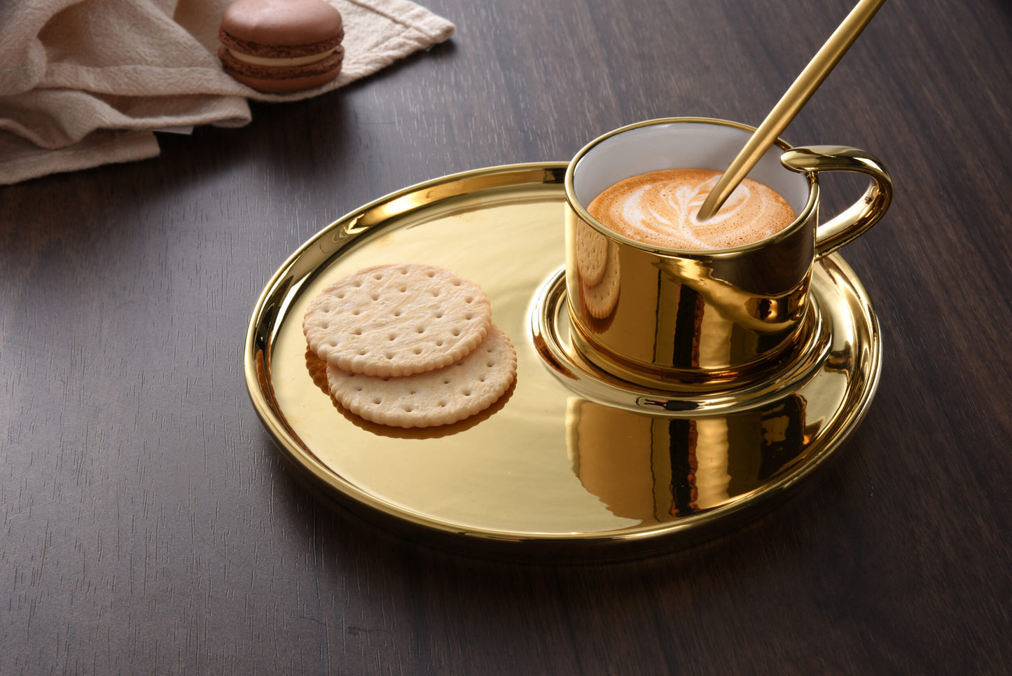 Espresso Cup and Plate - Gold