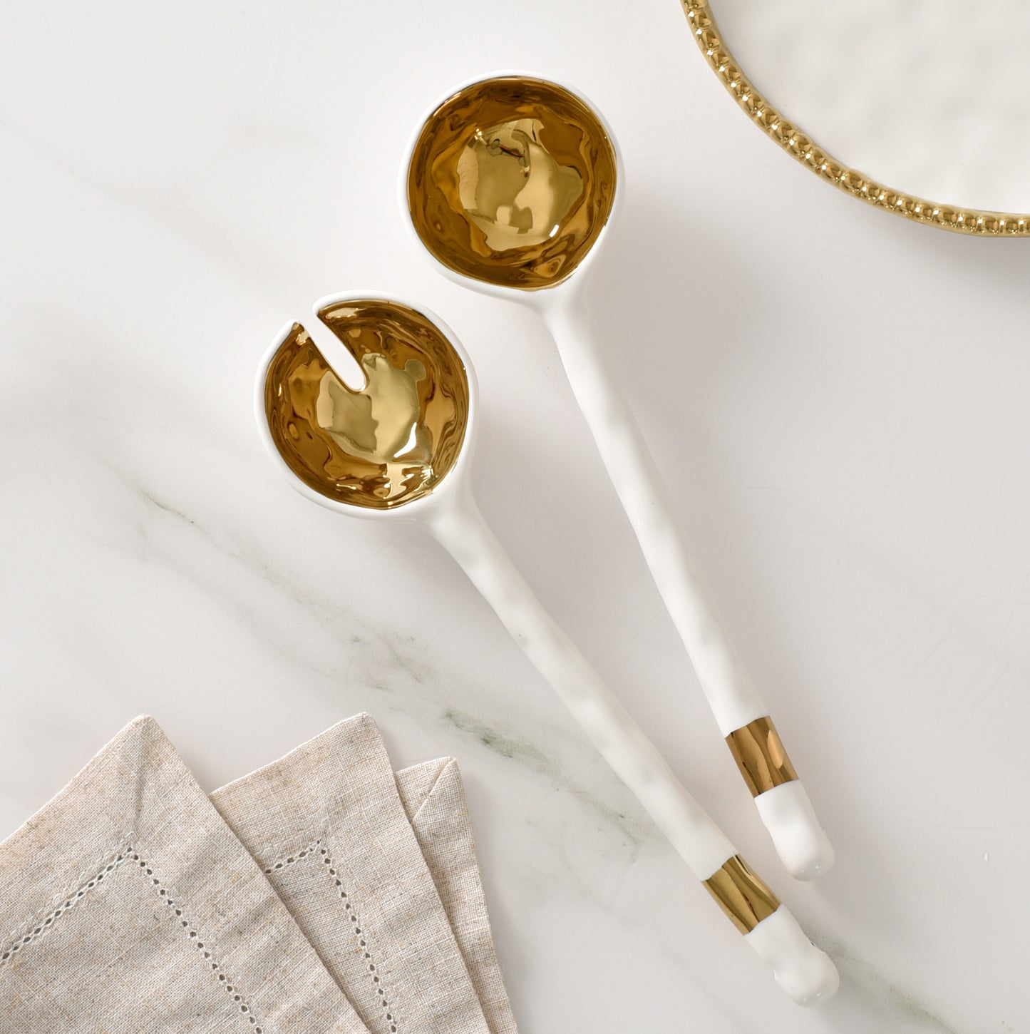 Gold Salad Server Set