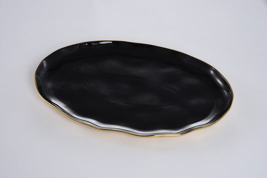 Oval Platter - Black/Gold