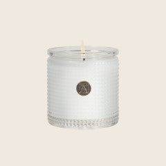 White Teak & Moss Candle Textured Glass