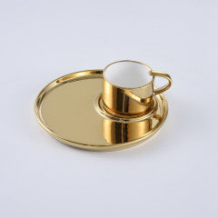 Espresso Cup and Plate - Gold