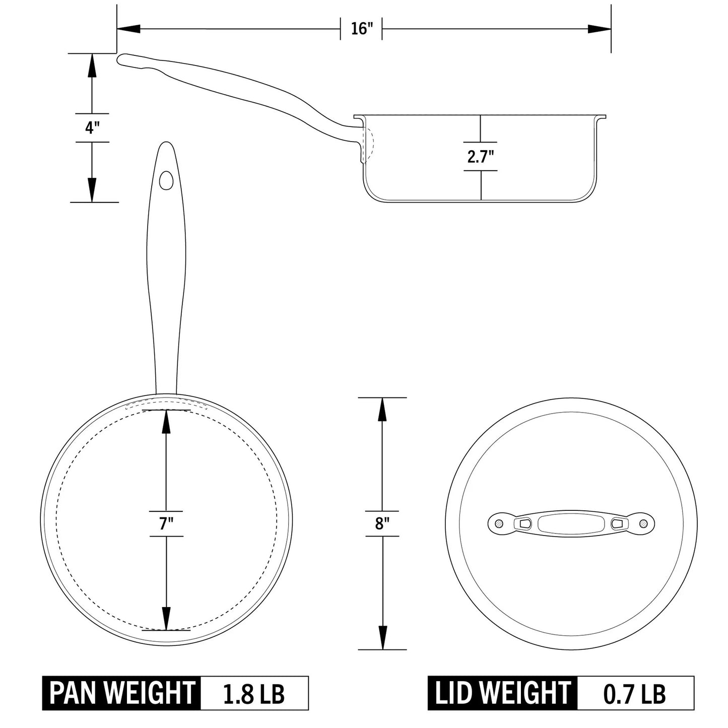 2 Quart Saucepan with Lid