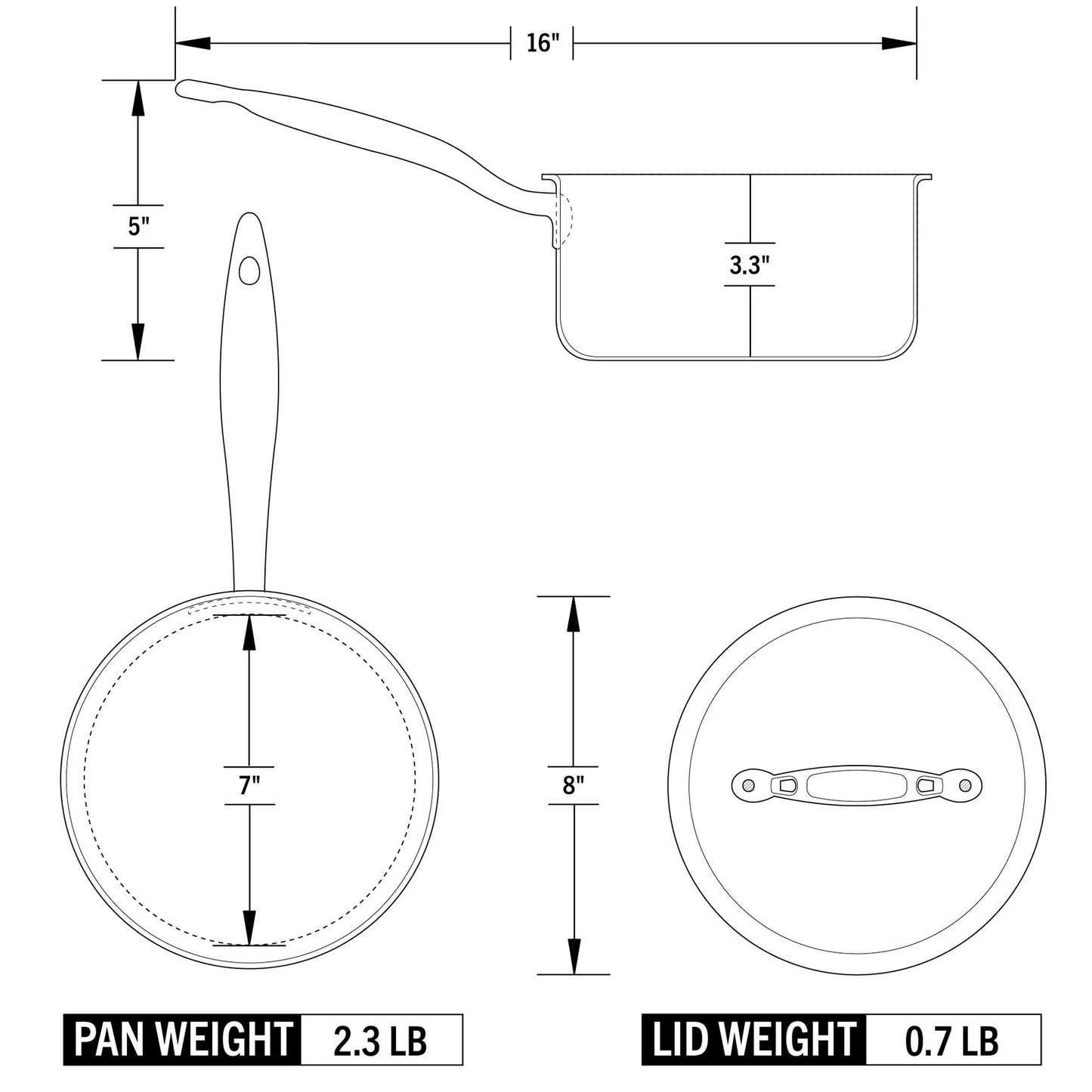 3 Quart Saucepan with Lid