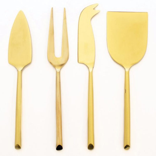 Gold Cheese Knives Set 4