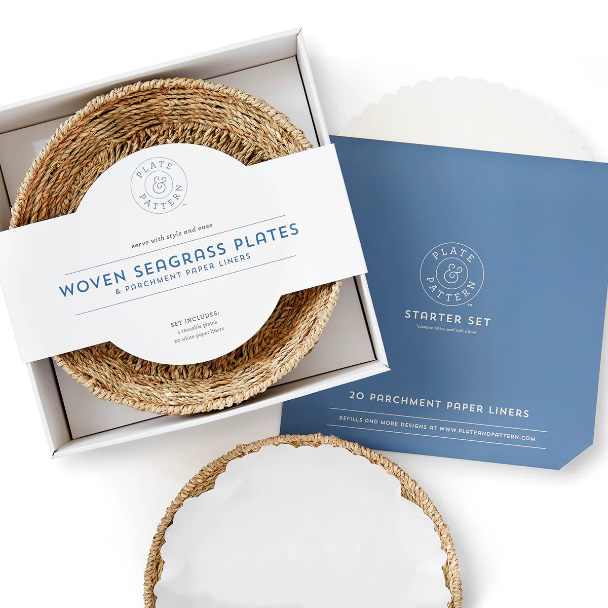 Woven Seagrass Plates & Parchment Paper Liners