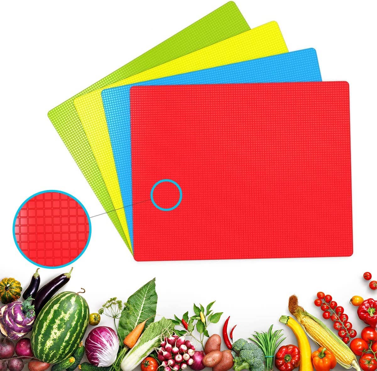 Extra Thick Plastic Cutting Boards Set for Kitchen